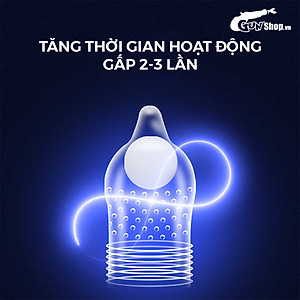 [Hộp 5 cái] Bao cao su Shell Love Bead - Gân nổi, kéo dài thời gian, bi tăng 1.5cm 