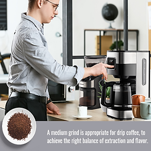 Máy xay hạt cà phê cao cấp Shardor CG836B Tích hợp 25 chế độ xay hạt cà phê  - Cài đặt thời gian xay 40 giây - Hàng Nhập Khẩu