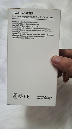 Bộ dây và củ sạc nhanh sam sung 25w type C - Hàng chính hãng