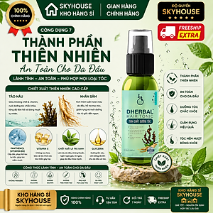 Tinh chất dưỡng tóc thảo dược thiên nhiên chiết xuất tảo nâu nhân sâm độc quyền DHERBAL chai 100ml tinh chất mọc tóc chính hãng