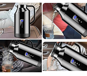 Bình Đun Nước Xe Hơi Chuyên Dùng Mẫu Mới 2026 Dung Tích 1200ML SUS304 12V/24V 200W Tự Ngắt Khi Sôi Dùng Cho Xe Tải Xe Khách Đường Dài