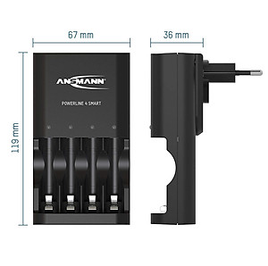 Bộ sạc Pin ANSMANN POWERLINE 4 Smart - Hàng Nhập Khẩu