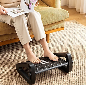 Ghế gác chân KG02S văn phòng công thái học, kê chân matxa cao cấp giảm căng thẳng loại xịn dài 43cm - Hàng chính hãng