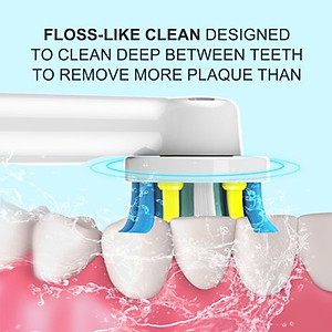 Cho máy Oral B Braun, bộ 4 Đầu Bàn Chải đánh răng điện thay thế MIHOCO EB25-P New Floss Action, đánh tan mảng bám, cao răng, làm sạch vết ố