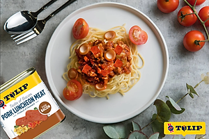 Thịt Heo Hộp Xông Khói Bacon Tulip 340g - Nhập Khẩu Đan Mạch | Tulip Pork Luncheon Meat with Bacon 340g