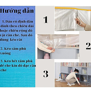 Màng bọc nilon che bụi đa năng KM 4794 keo dính 1 đầu cuộn 4x20m hàng Nhật