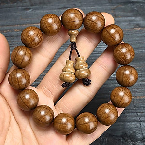 VÒNG TAY CHUỖI GỖ LỤC ĐẠO MỘC LIÊN HOA 15 ly TẶNG HỘP ĐỰNG