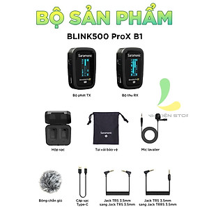 Micro thu âm không dây Saramonic Blink500 ProX B1 - Thiết bị ghi âm dành cho một người công Nghệ 2.4GHz độ trễ 8ms - Hàng chính hãng