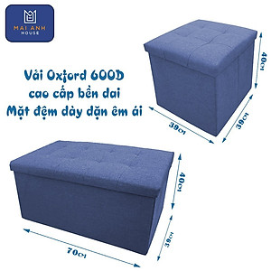 Hộp đôn ghế ngồi Mai Anh House - ghế đôn đa năng dài chất liệu vải Oxfort cao cấp, thân gỗ MDF cứng cáp, mặt nệm êm ái, nội thất thông minh ghế đôn xếp gọn phong cách Thụy Điển sang trọng, tinh tế