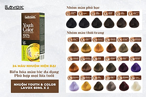 (Tím Đậm) Kem Nhuộm Tóc Màu Thời Trang Lavox Youth&Color L17 - Dark Violet Blonde