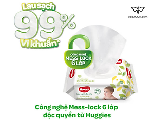 Combo 4 Gói Khăn giấy ướt cho trẻ sơ sinh Huggies không mùi, gói 64 tờ