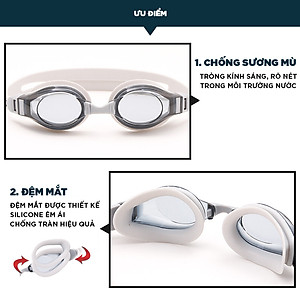 Kính bơi chống tia UV , Chống sương mù , bảo vệ mắt YESURE Cleacco, Dây đeo được làm 100% silicone mềm mại, thoải mái, dành cho vận động viên chuyên nghiệp hoặc người có sở thích đi bơi - Hàng Chính Hãng