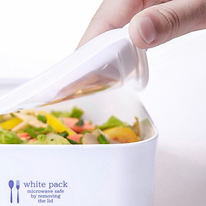 Set 2 hộp hình vuông đựng & bảo quản thực phẩm White Pack 190ml thích hợp dùng trong lò vi sóng - MADE IN JAPAN