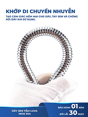 Combo vòi sen tăng áp LUVA VS4 kèm dây sen LUVA dài 1.5m