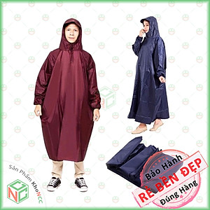 Áo Mưa BIT Kín Hông (BÍT Không Xẻ Tà) KhoNCC - Hàng Chính Hãng - Vải Dù Loại Tốt Khổ Lớn Chống Thấm - Che Cả Balo Đeo Sau – KQL-AMBIT-XD (Nhiều Màu)