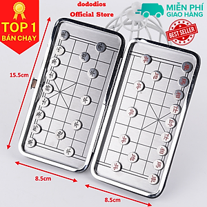 Bàn Cờ Tướng Mini Nam Châm 2 Mặt Tiện Ích, Cờ Tướng Nam Châm Bỏ Túi - Cờ Tướng Bàn Là Hộp Đựng, Bộ cờ tướng mini bỏ túi bằng nam châm, bàn cờ gập gọn 15x16Cm - Hàng chính hãng dododios