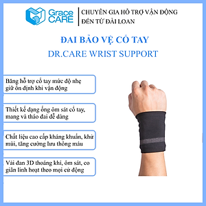 Đai Hỗ Trợ Cổ Tay Grace Care WD320 – Vải Dệt 3D Thoáng Khí, Co Giãn, Hỗ Trợ Vận Động, Thể Thao Nhẹ