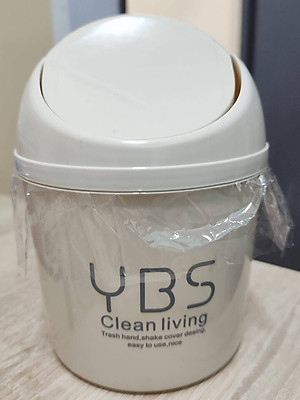 Thùng Rác Mini Để Bàn YBS Thùng Rác Nhỏ Cute Có Nắp Đậy Tiện Lợi 3 Màu Lựa Chọn