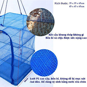 Lồng Phơi Thực Phẩm, Phơi Cá Khô Chống Ruồi Muỗi, Côn Trùng Bằng Lưới PE Dễ Dàng Vệ Sinh,Thu Gọn - HÀNG CHÍNH HÃNG MINIIN