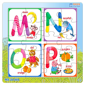 07 bộ tranh xếp hình 20 mảnh size 17x17cm – đồ chơi trí tuệ cho bé từ 2 tuổi – Combo The Alphabet