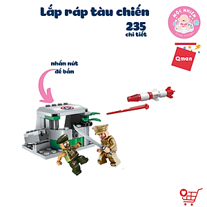 Đồ chơi xếp hình, lắp ráp tàu chiến Qman 1720 - Cuộc xung đột bờ biển (235 mảnh ghép)