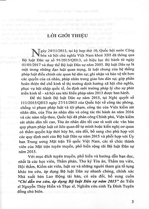 Chỉ dẫn tra cứu áp dụng Bộ luật Dân sự năm 2015 (Tái bản lần thứ nhất có sửa đổi bổ sung)