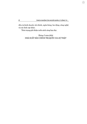 Trách nhiệm của người quản lý công ty (các nghĩa vụ và yêu pháp lý) bản in 2024)