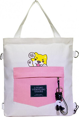 Túi Vải Tote Đeo Chéo Balo Hình Chó Con Hàng Quảng Châu Cực Tốt