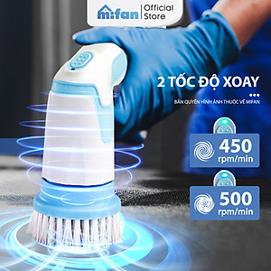 Máy Cọ Rửa Điện Cầm Tay Đa Năng Mifan K3 25W - Kèm 4 Đầu Chổi, Pin Sạc 2000mAh, Chống Nước IPX7, Tốc Độ 500rpm, Bảo Hành 12 Tháng