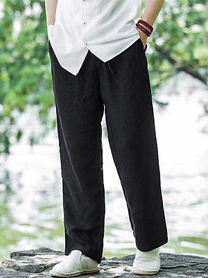 quần nam đũi linen đi biển