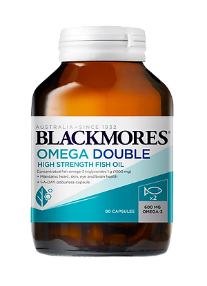 Viên Uống Dầu Cá Bổ Sung Omega Hỗ Trợ Cho Tim, Mắt và Da Blackmores Double Omega High Strength Lọ 90 Viên