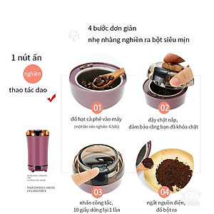 Máy Xay Hạt Cafe, Hạt Khô, Hạt Tiêu, Ngũ Cốc, Đậu Nành Đa Năng, Cối Xay Thép Không Gỉ SUS 304 Cao Cấp - Hàng Chính Hãng MINIIN