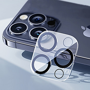 Miếng Dán Kính Cường Lực Viền Đen ESR bảo vệ ống kính Camera cho iPhone 15 Pro Max / 15 Pro / 14 Pro Max / 14 Pro - Hàng Chính Hãng