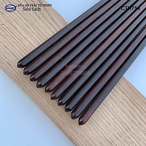 Đũa đầu búp gỗ Trắc Việt Nam Siêu sạch (10 đôi) Kháng khuẩn, không nấm mốc (CTH754) để mộc siêu bền - an toàn sức khỏe