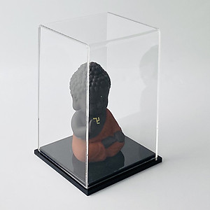 Hộp mica Enter BOX107 10x10x15cm mica dày 2mm, đế đen 5mmx2 chữ nhật đứng, Hộp trưng bày mô hình, Hộp mica trong chống bụi