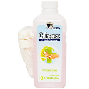 Dung dịch rửa tay sát khuẩn Clincare 500ml tặng kèm 2 khẩu trang 4D