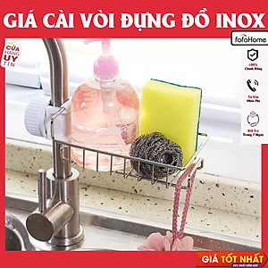 Giá Inox Treo Vòi Đựng Giẻ Rửa Bát Chén Đa Năng, Kệ Treo Inox 304 Kệ Treo Vòi Silicon, Gọn Gàng, Tiện Dụng