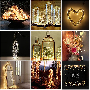 Dây đèn led đom đóm trang trí decor phòng, du lịch cắm trại, fairy light cao cấp (tùy chọn loại nguồn cấp, chiều dài dây và màu sắc)