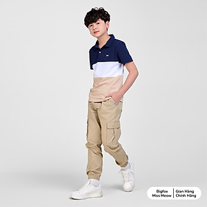 Quần dài kaki bé trai Bigfox Miss Meow size đại, jogger túi hộp, đi học cỡ 5,9,11 tuổi 30kg 40kg