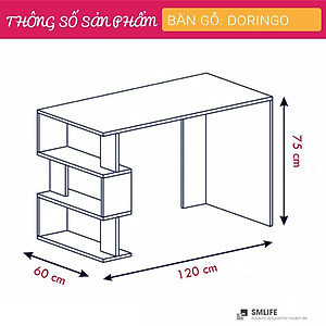 Bàn máy tính gỗ công nghiệp nhỏ gọn SMLIFE Doringo