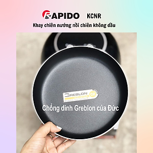 Khay lót chiên nướng Rapido men ceramic chống dính - Khay chiên nướng nồi chiên không dầu chống dính Greblon bền đẹp đường kính 20cm dùng trong nồi chiên không dầu - Hàng chính hãng