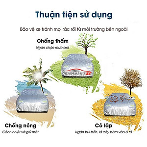 Bạt Phủ dành cho Ô Tô Toyota Wigo Cao Cấp 3 Lớp Chống Nắng Nóng Chống Nước Chống xước 