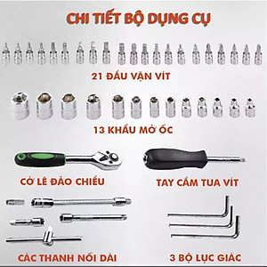 Bộ Dụng Cụ Mở Bulong Ốc Vít Đa Năng 46 Chi Tiết, Không Han Gỉ Bộ Dụng Cụ Sửa Chữa Ôtô Xe Máy 46 Món Đa Năng
