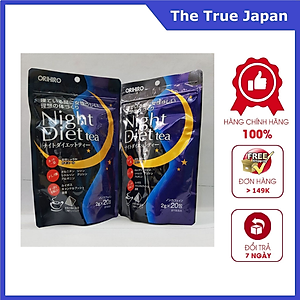 Combo 2 Gói Trà Giảm Cân Thảo Mộc Ban Đêm Night Diet Tea Orihiro Nhật Bản 20 túi lọc/gói