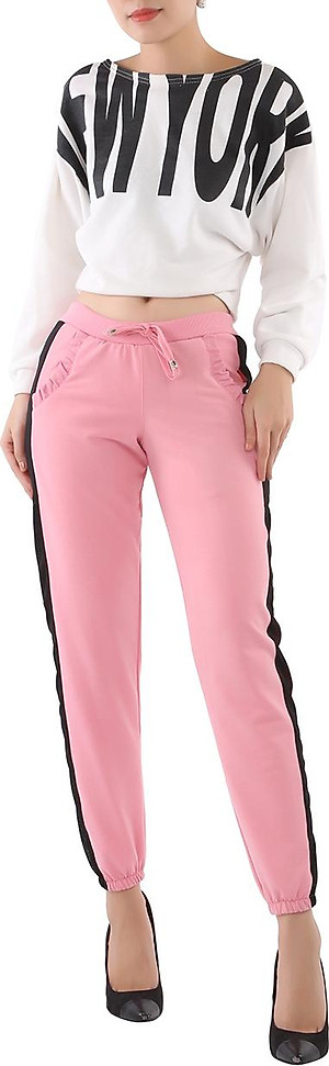 Quần thun dài nữ sọc hông lưới thông hơi Phúc An 3016