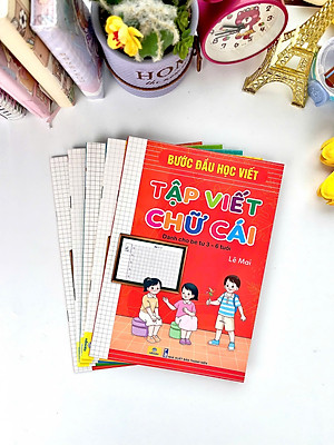 Bộ 5 cuốn Bước đầu học viết (tập tô vần, tập tô số và hình khối, tập viết các nét cơ bản, tập viết chữ cái, tập tô chữ)