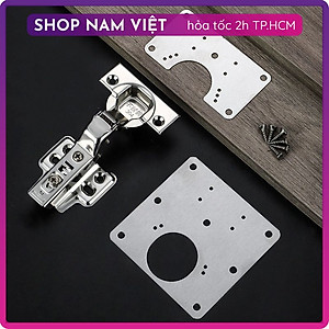 Tấm Inox Gia Cố Sửa Bản Lề Cửa Tủ (Kèm Vít)