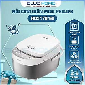 Nồi Cơm Điện Tử Mini Philips HD3170/66, 0.85Lit - 600w, Hàng Chính Hãng