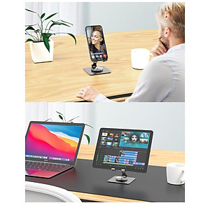 Giá Đỡ Ipad Hợp Kim Nhôm Để Bàn Xoay 360 Độ Cho Điện Thoại, Máy Tính Bảng L01 - Hàng chính hãng