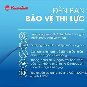 Đèn Bàn Học Sinh Rạng Đông RD-RL 32.LED Công suất 5W và 7W Đổi 3 Màu - Hàng chính hãng
